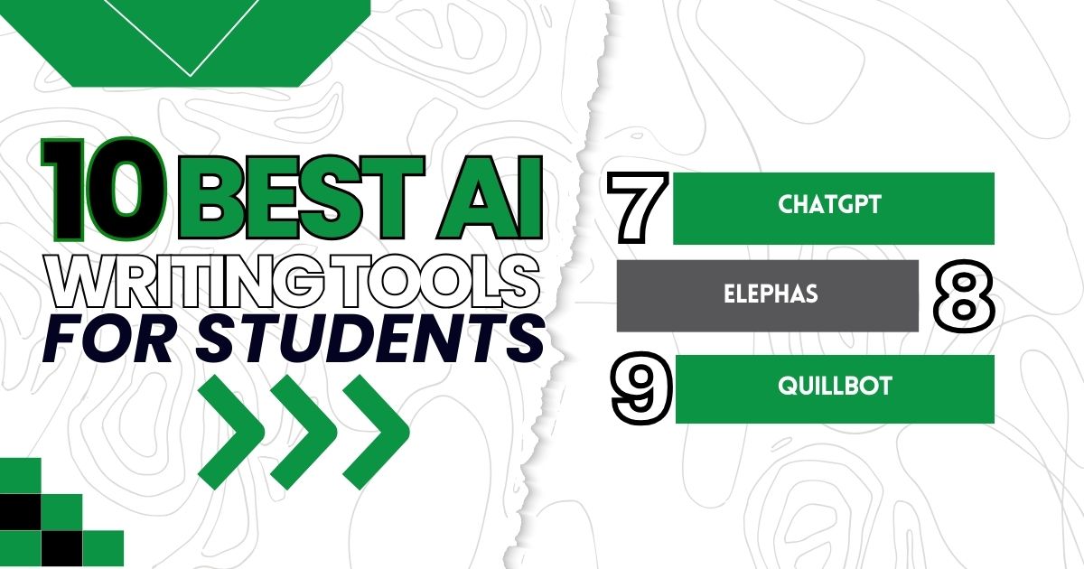 Top AI writing tools for students: ChatGPT, Elephas, and Quillbot for enhanced writing support.